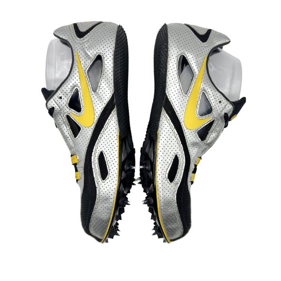 Nike Livestrong Mens Shoes Size 12 Silver Yellow Black Track Field Sprint Spikes - Picture 10 of 16